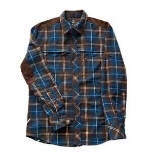 Cavi Mens Heavyweight Flannel Plaid Overshirt M Utility Shirt Jacket Cotton